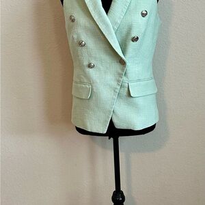 White House Black Market Light Green Vest - Size 6